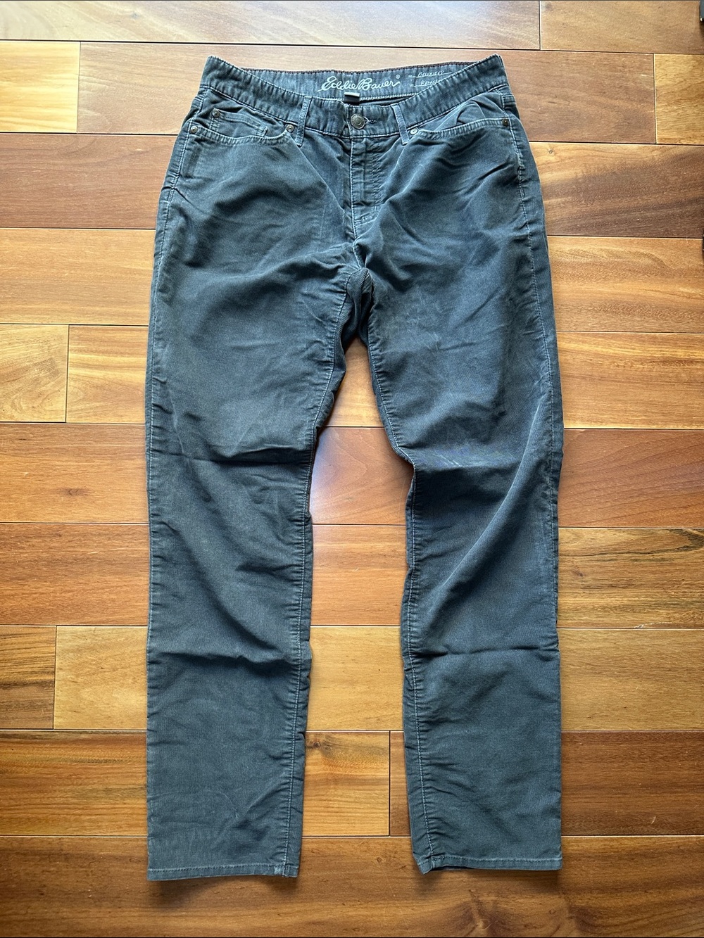 Eddie Bauer Women’s Boyfriend Corduroys Dark Gray 6